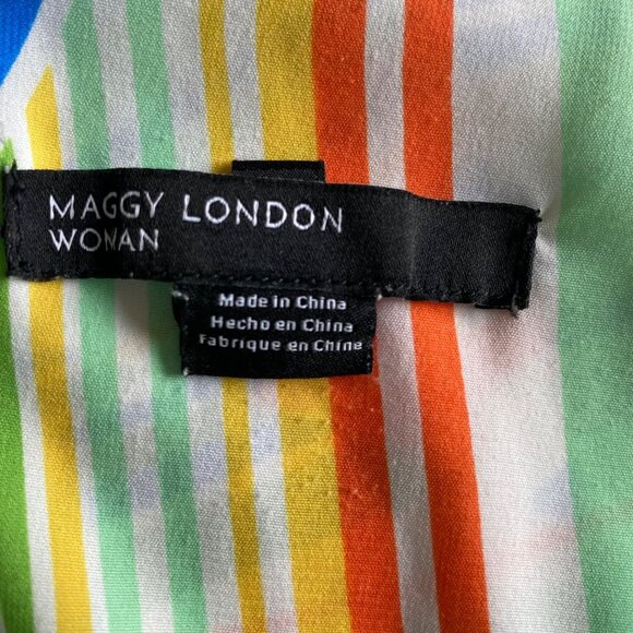 Maggy London Striped Twist Strap Midaxi Dress Sz 22W Colorful Artsy - Picture 4 of 13
